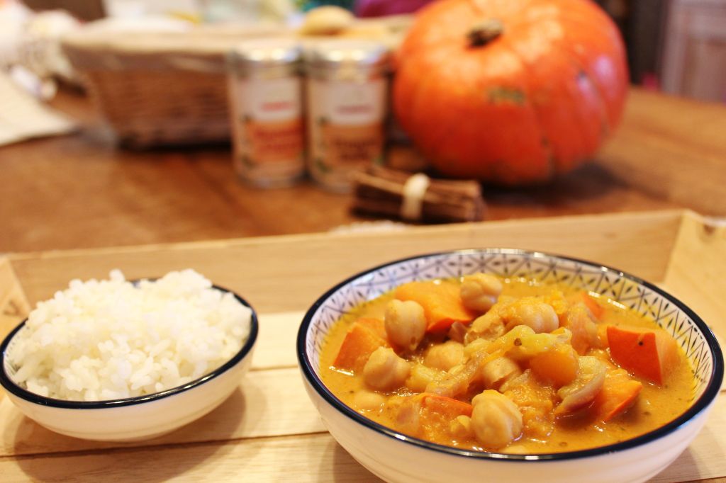 Kürbiscurry mit Kichererbsen